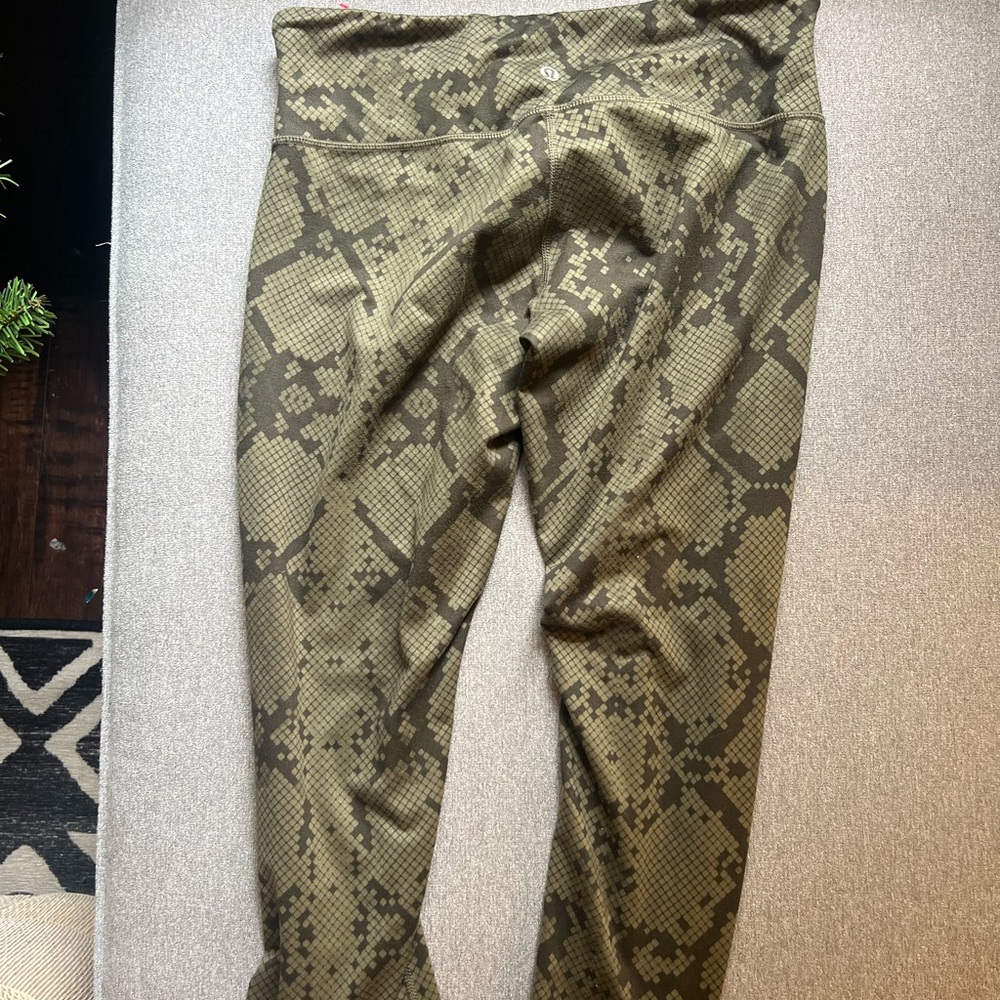 lululemon athletica Green Snake Print Leggings